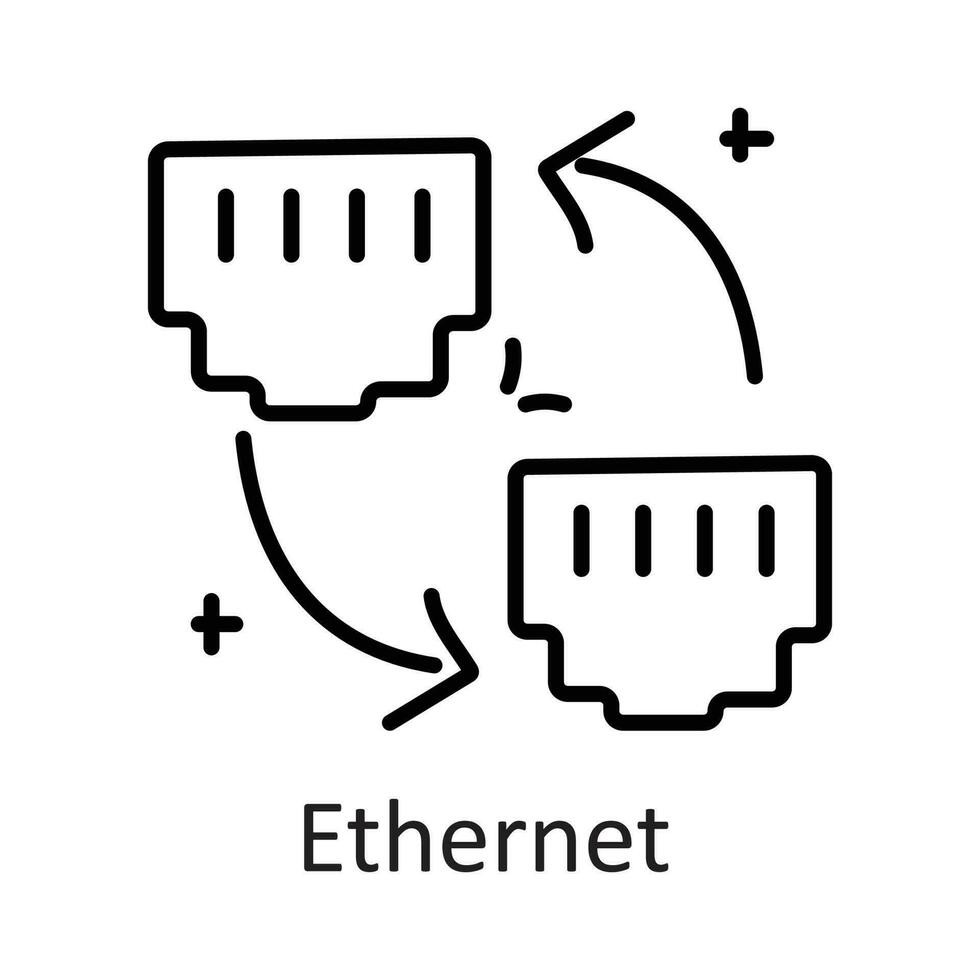 Ethernet vector outline Icon Design illustration. Communication Symbol on White background EPS 10 File