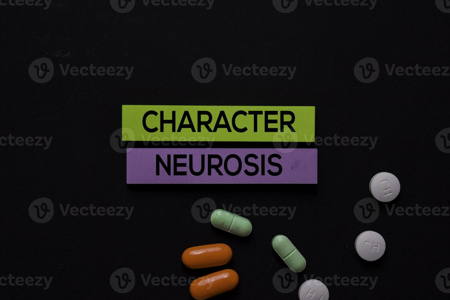 Character Neurosis text on sticky notes. Office desk background. Medical or Healthcare concept photo
