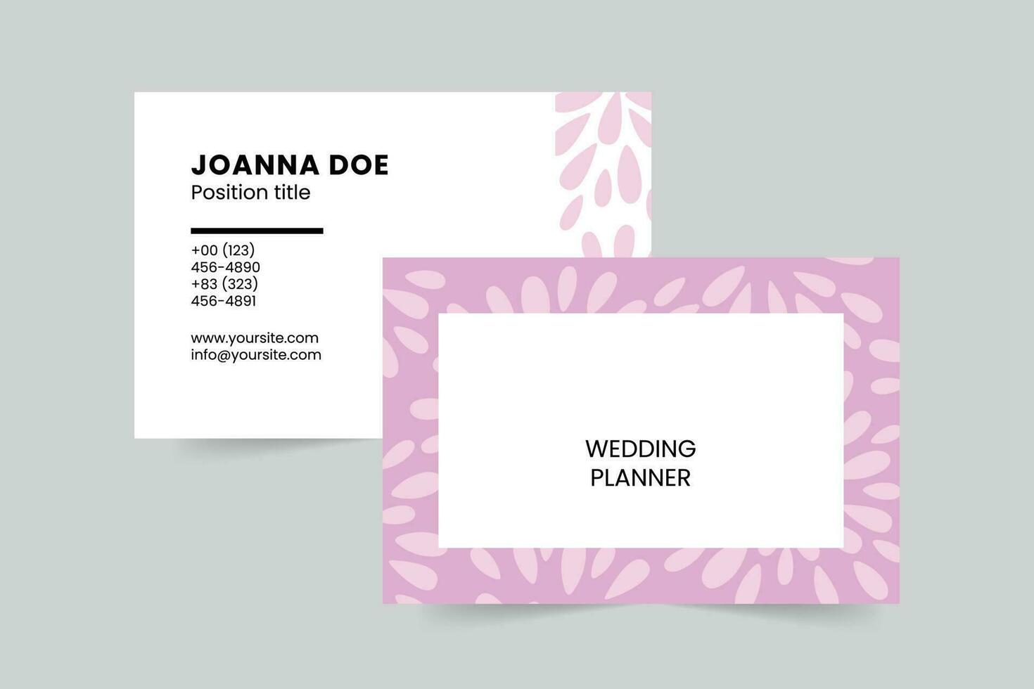 Wedding Planners business card template. A clean, modern, and high-quality design business card vector design. Editable and customize template business card