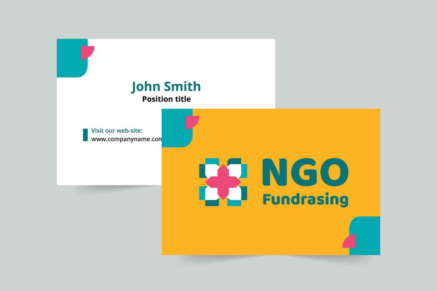 NGO business card template. A clean, modern, and high-quality design business card vector design. Editable and customize template business card