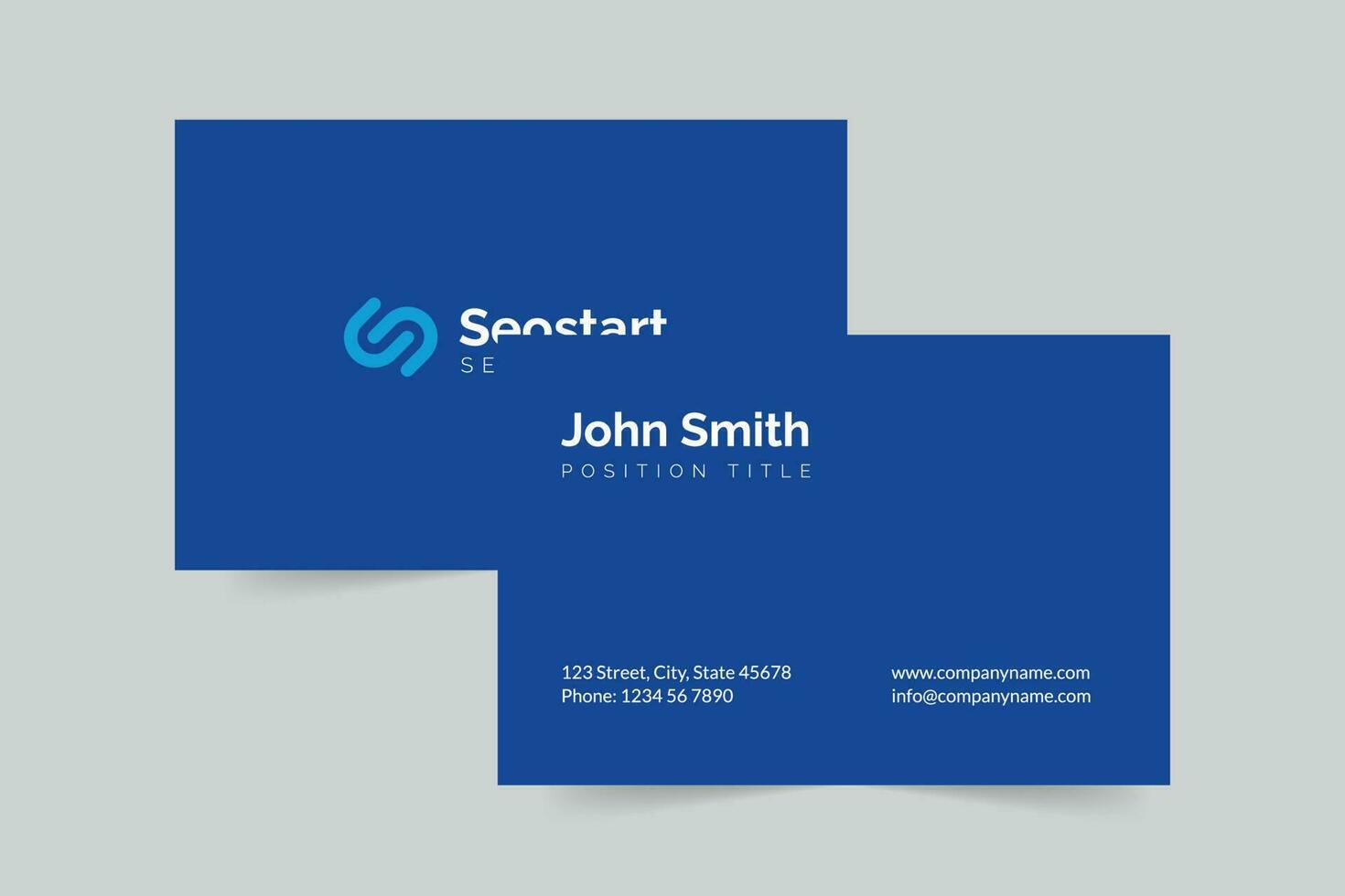 SEO Agency business card template. A clean, modern, and high-quality design business card vector design. Editable and customize template business card