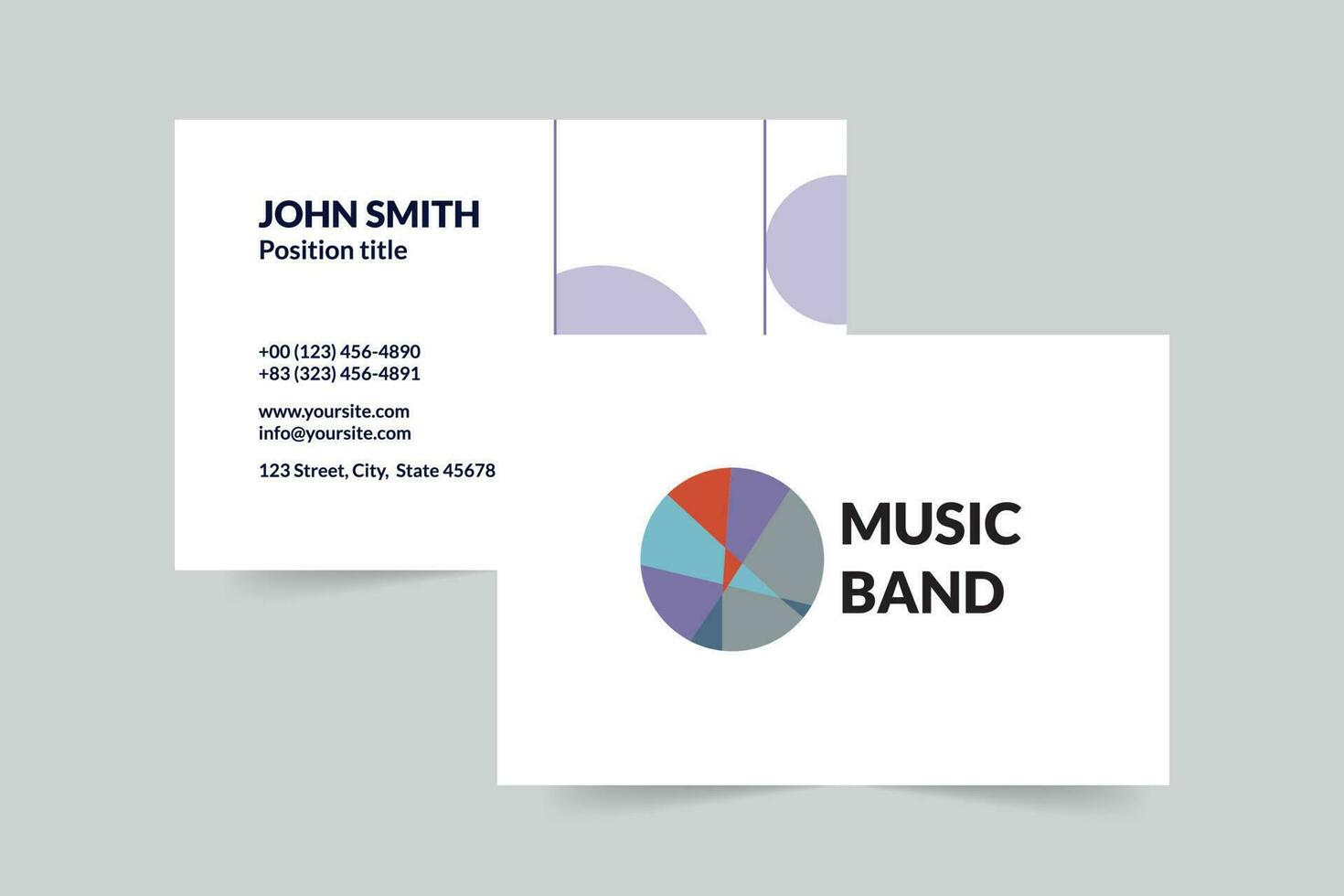 Music Band business card template. A clean, modern, and high-quality design business card vector design. Editable and customize template business card