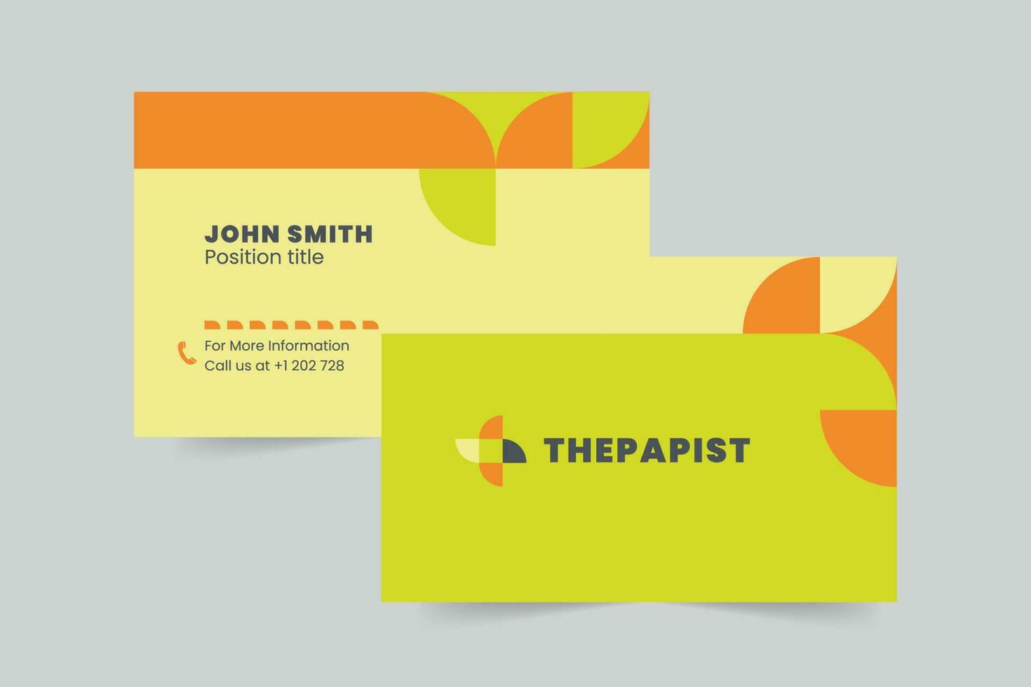 Therapist business card template. A clean, modern, and high-quality design business card vector design. Editable and customize template business card