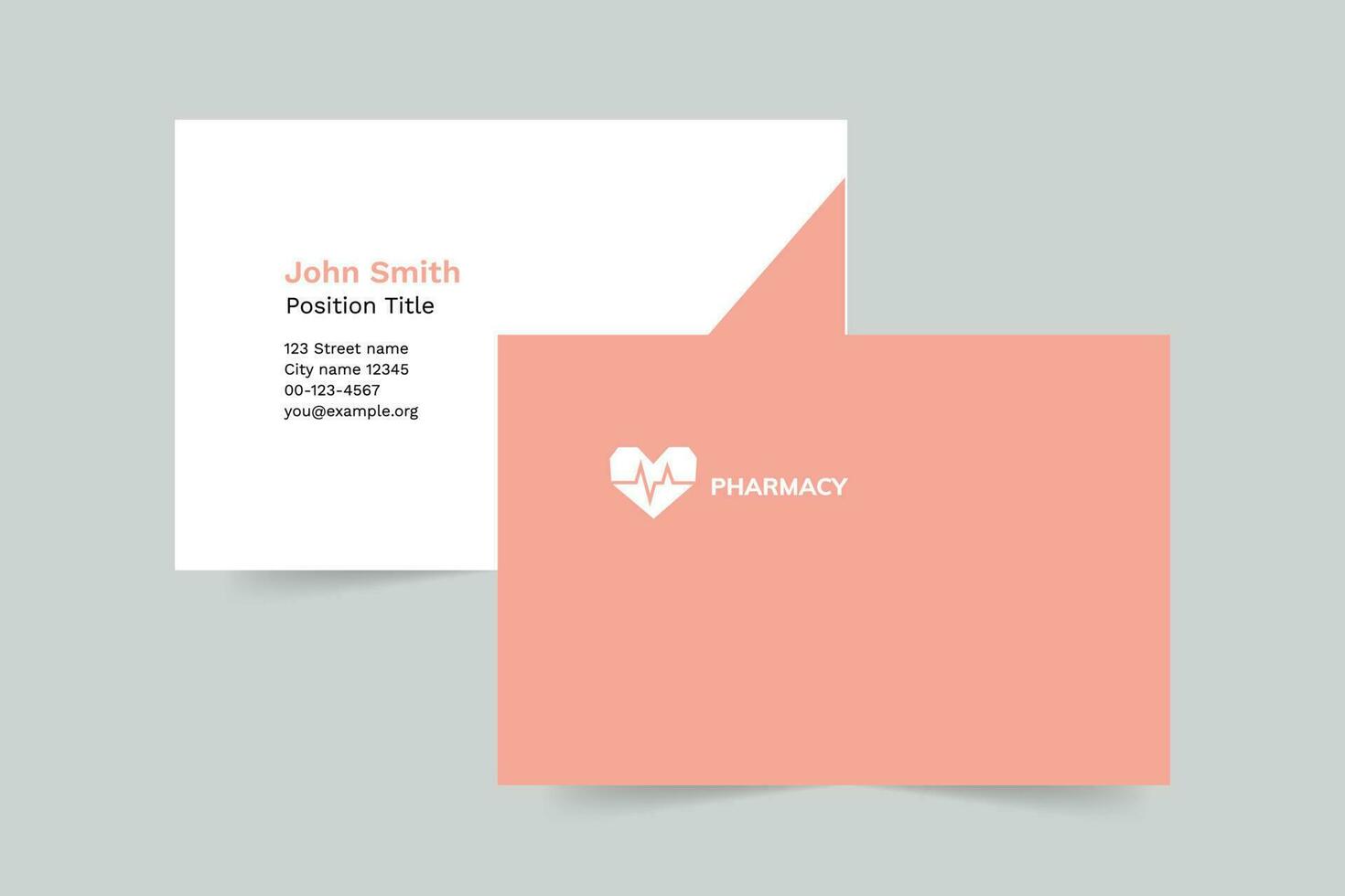 Pharmacy business card template. A clean, modern, and high-quality design business card vector design. Editable and customize template business card