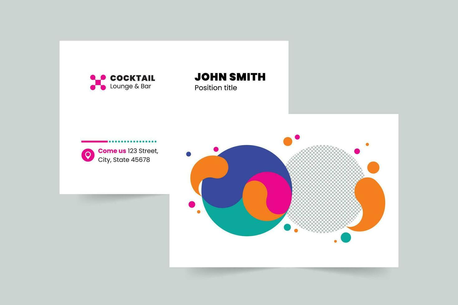 Lounge Bar business card template. A clean, modern, and high-quality design business card vector design. Editable and customize template business card