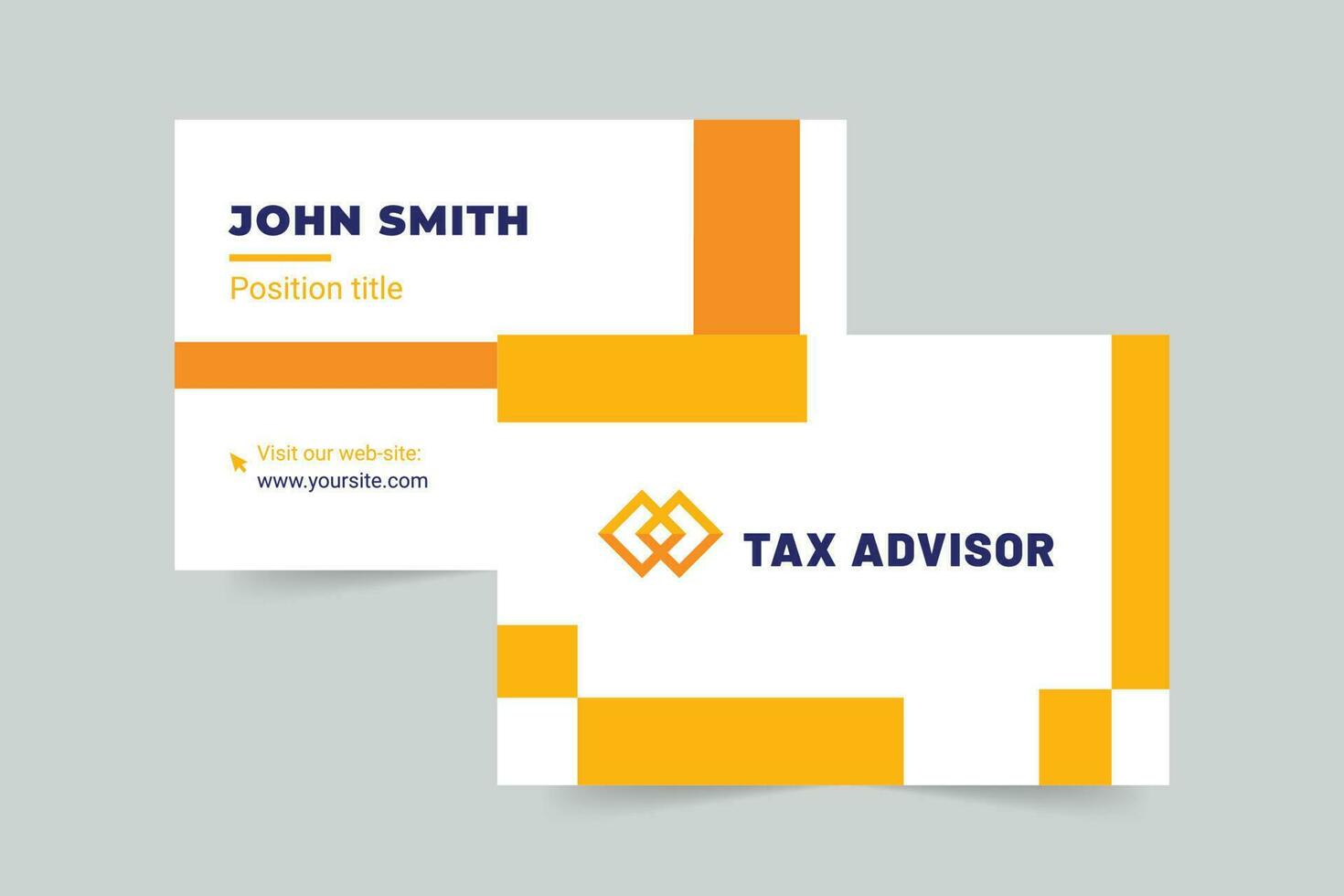 Tax Advisor business card template. A clean, modern, and high-quality design business card vector design. Editable and customize template business card