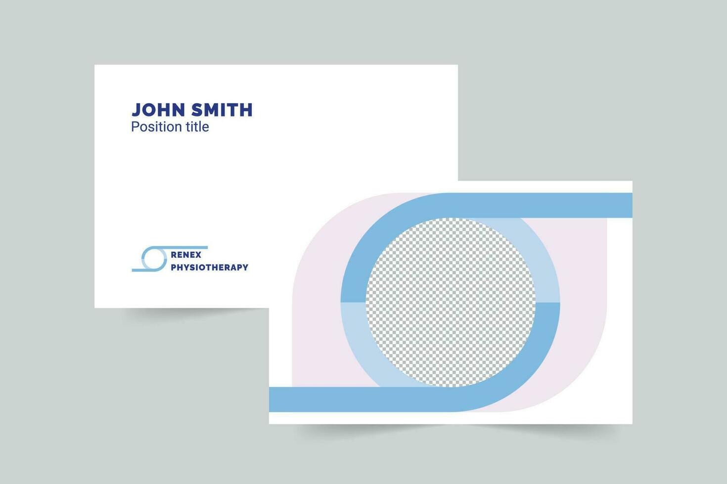 Physiotherapy business card template. A clean, modern, and high-quality design business card vector design. Editable and customize template business card
