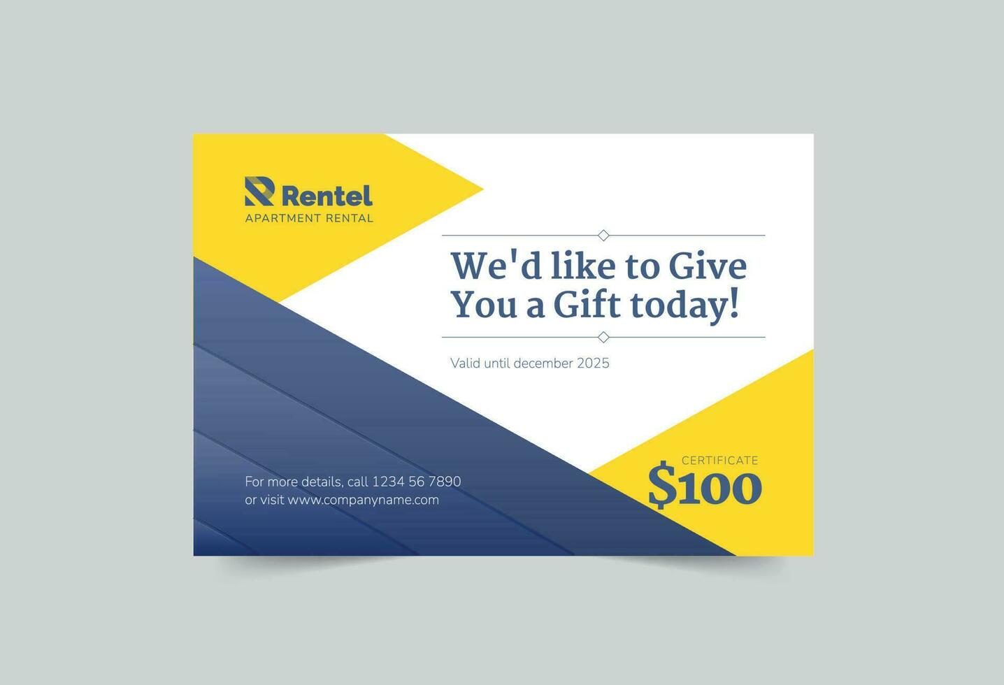 Apartment Rental gift certificate template A clean modern and high Apartment Rental gift certificate template A clean modern and high