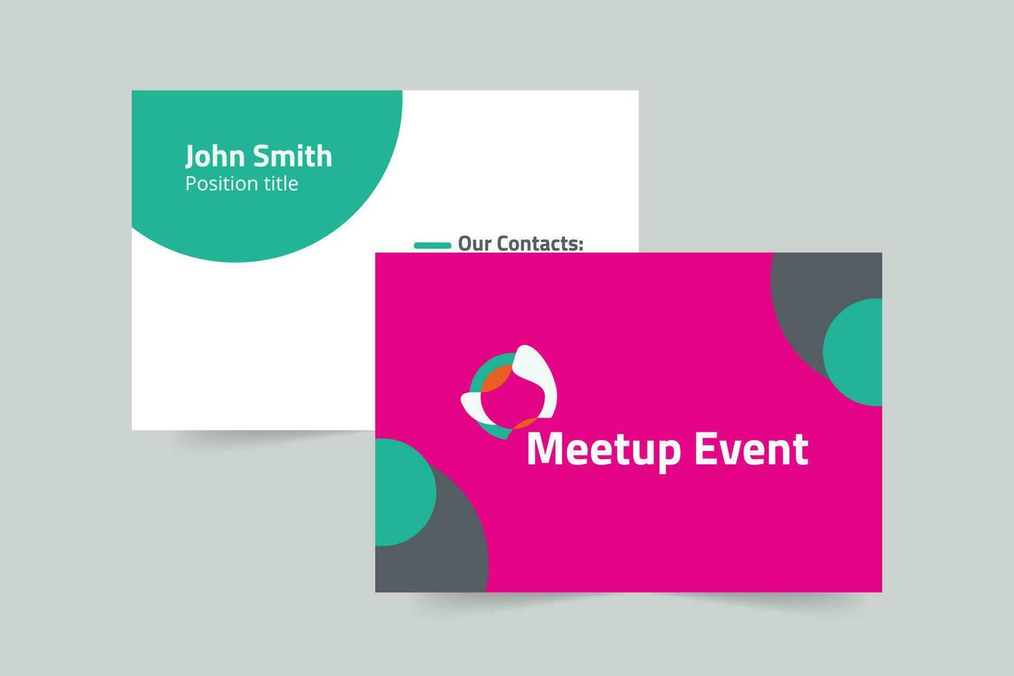 Meetup Event business card template. A clean, modern, and high-quality design business card vector design. Editable and customize template business card