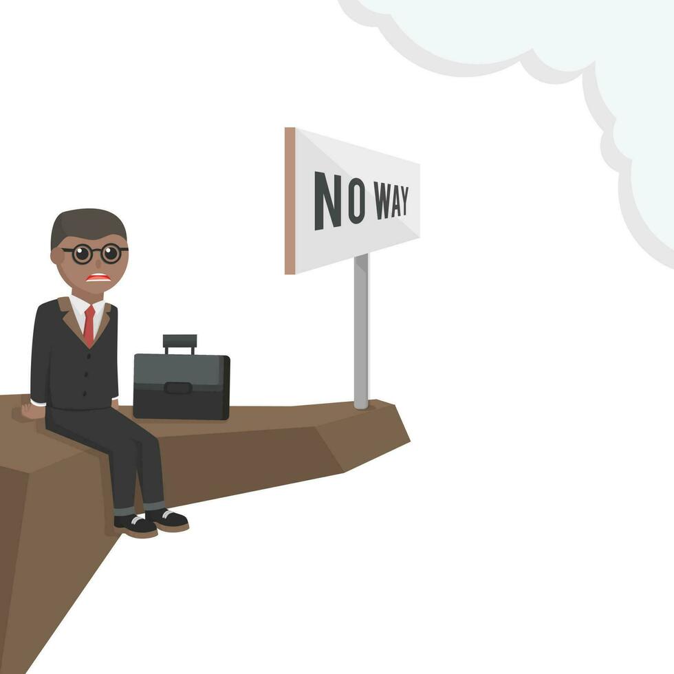 businessman african no way in the edge design character on white background vector