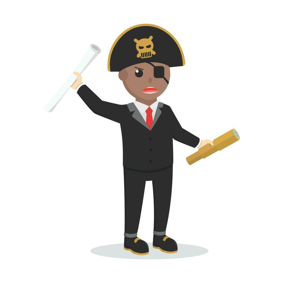 businessman african pirate design character on white background vector