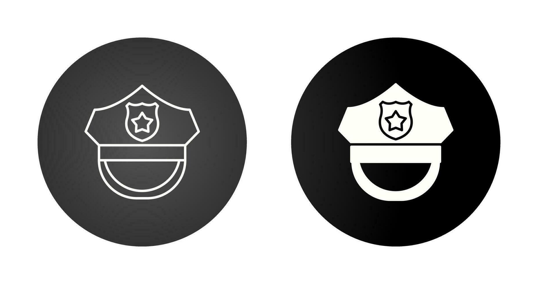 icono de vector de sombrero de policía