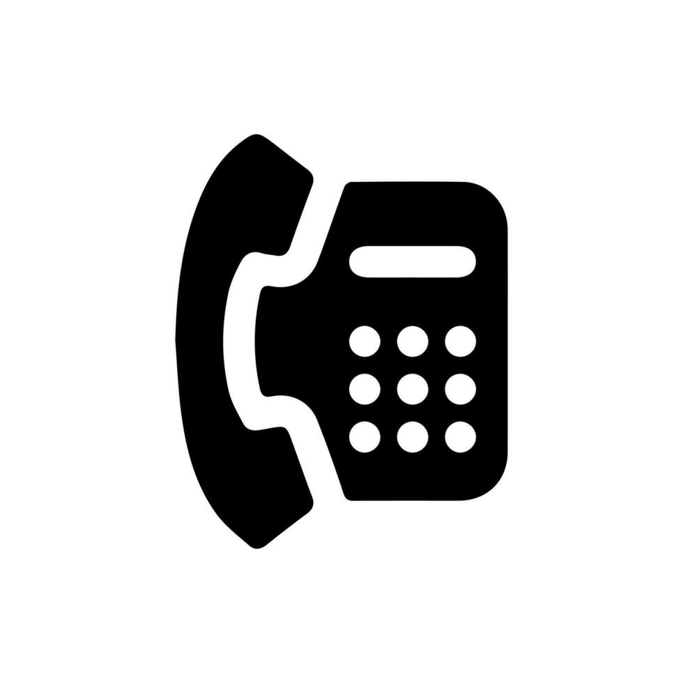 Telephone icon or logo isolated sign symbol vector illustration, Collection of high quality black style vector. Old phone icon black vector illustration