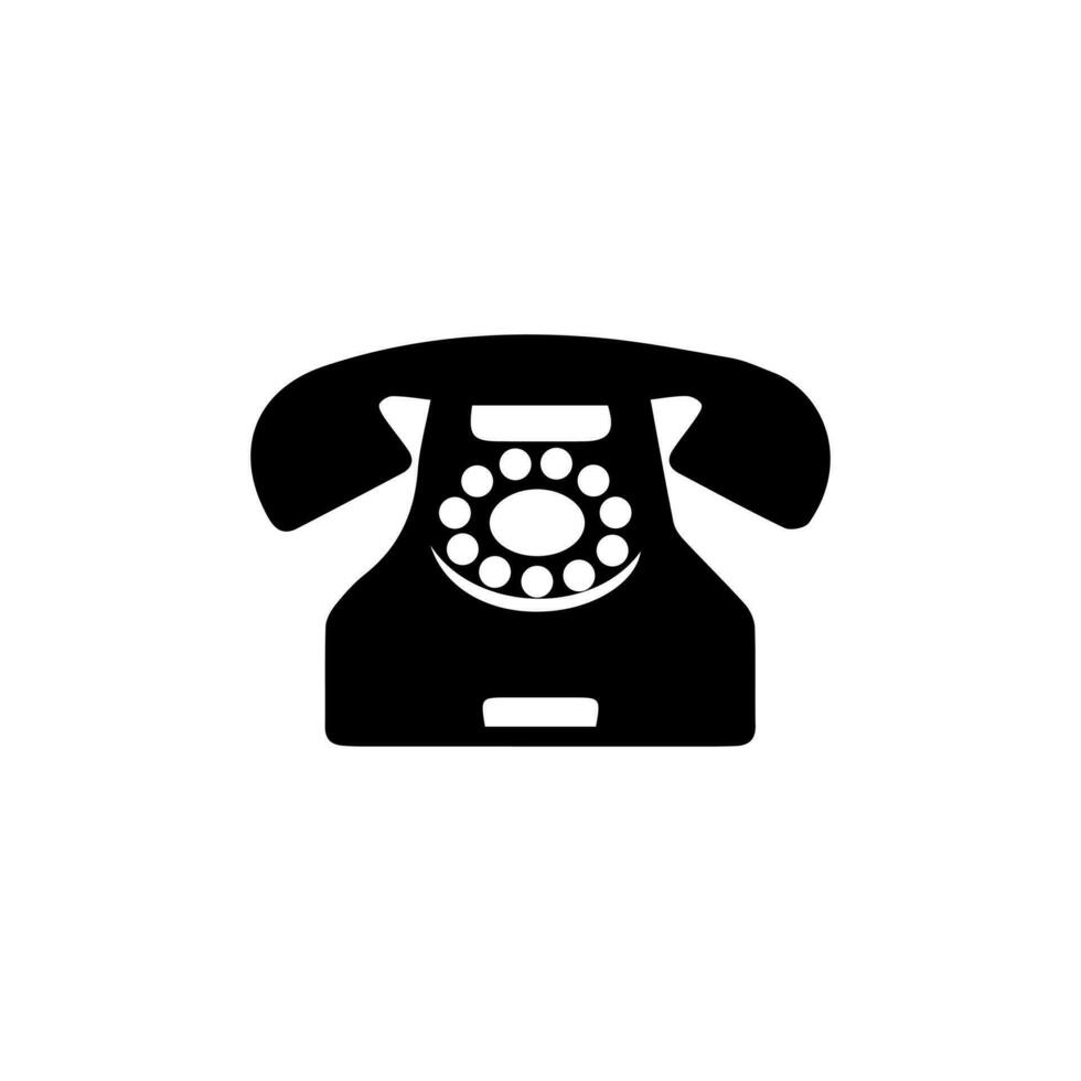 Telephone icon or logo isolated sign symbol vector illustration, Collection of high quality black style vector. Old phone icon black vector illustration