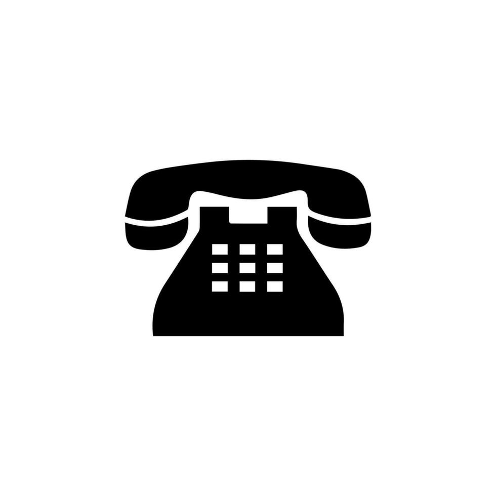 Telephone icon or logo isolated sign symbol vector illustration, Collection of high quality black style vector. Old phone icon black vector illustration