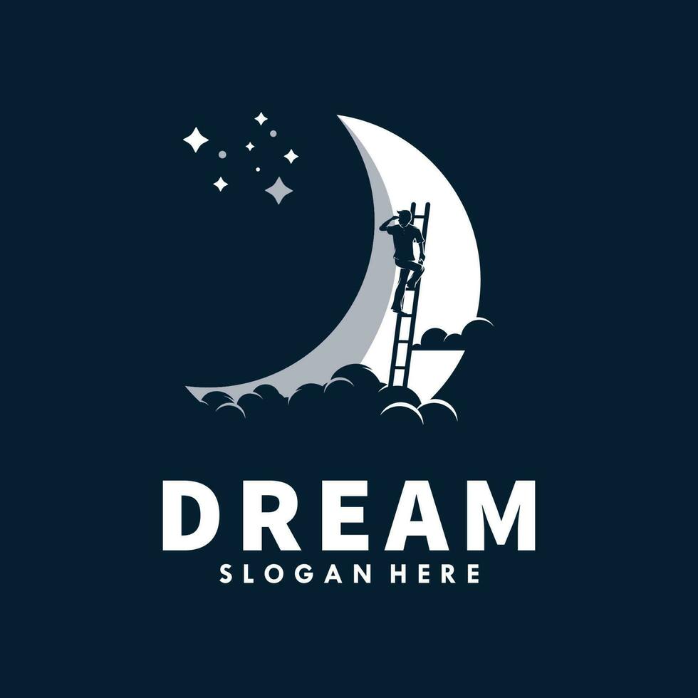 A man Reaching Dream Logo Design Template vector