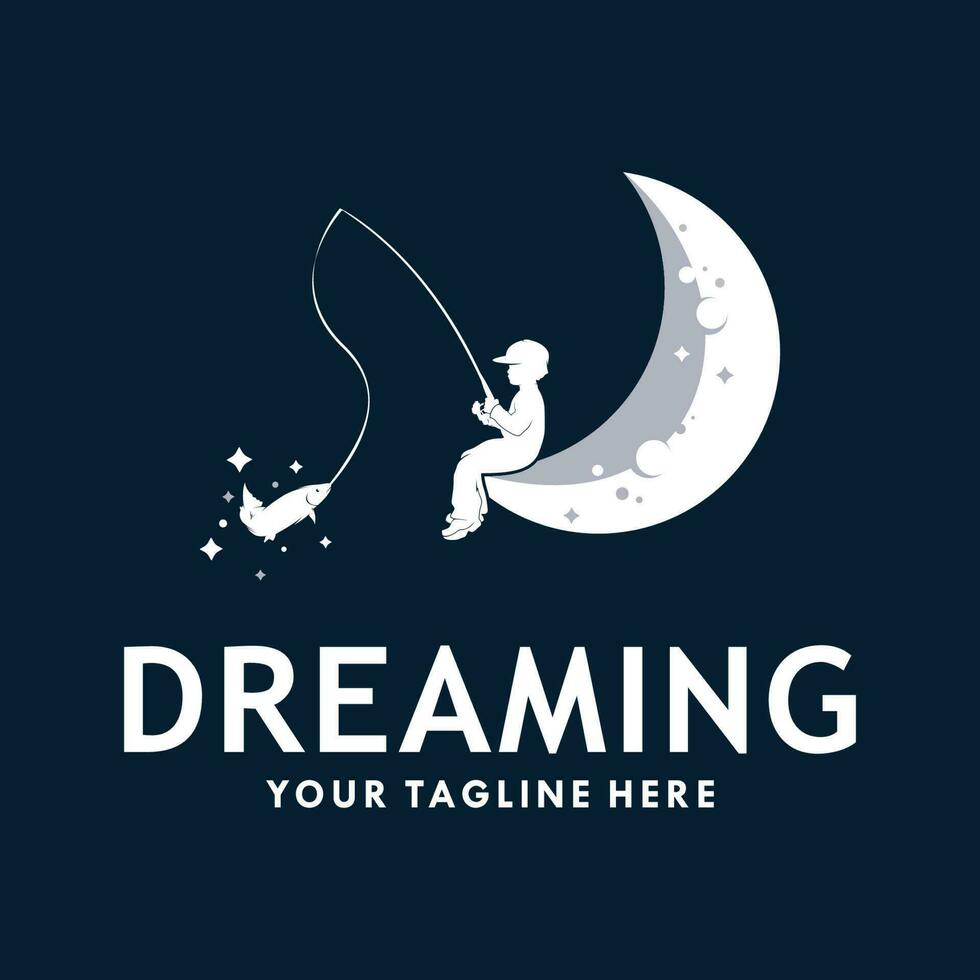 Kid reaching dream logo template design vector