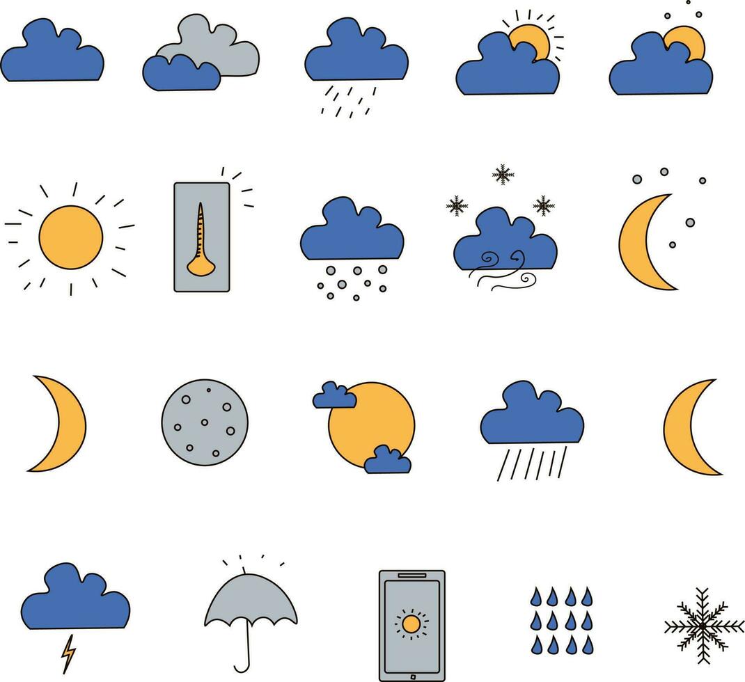 weather icon set. Weather icon pack vector illustration