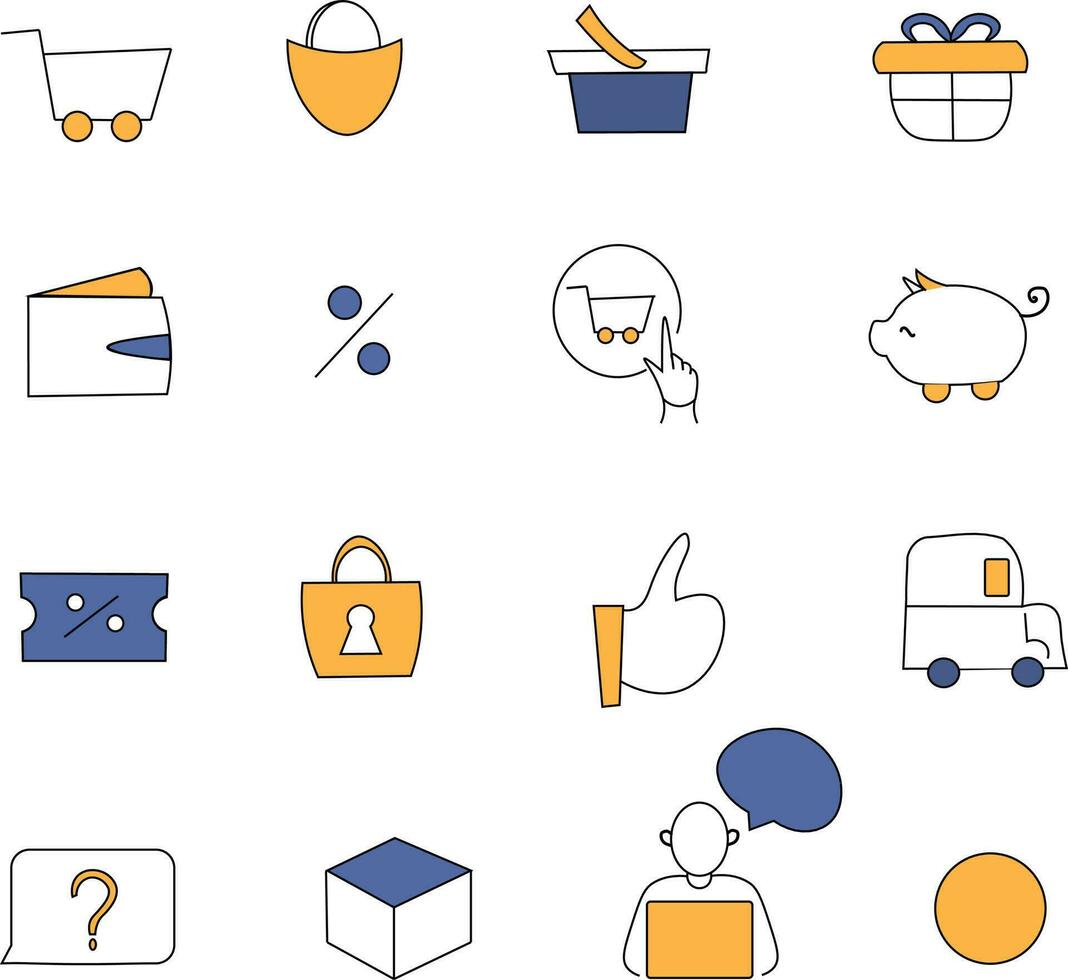 Shopping and e-commerce icons set for personal and business use. Vector illustration of an icon for graphic and web design, software development, marketing materials and business presentations.
