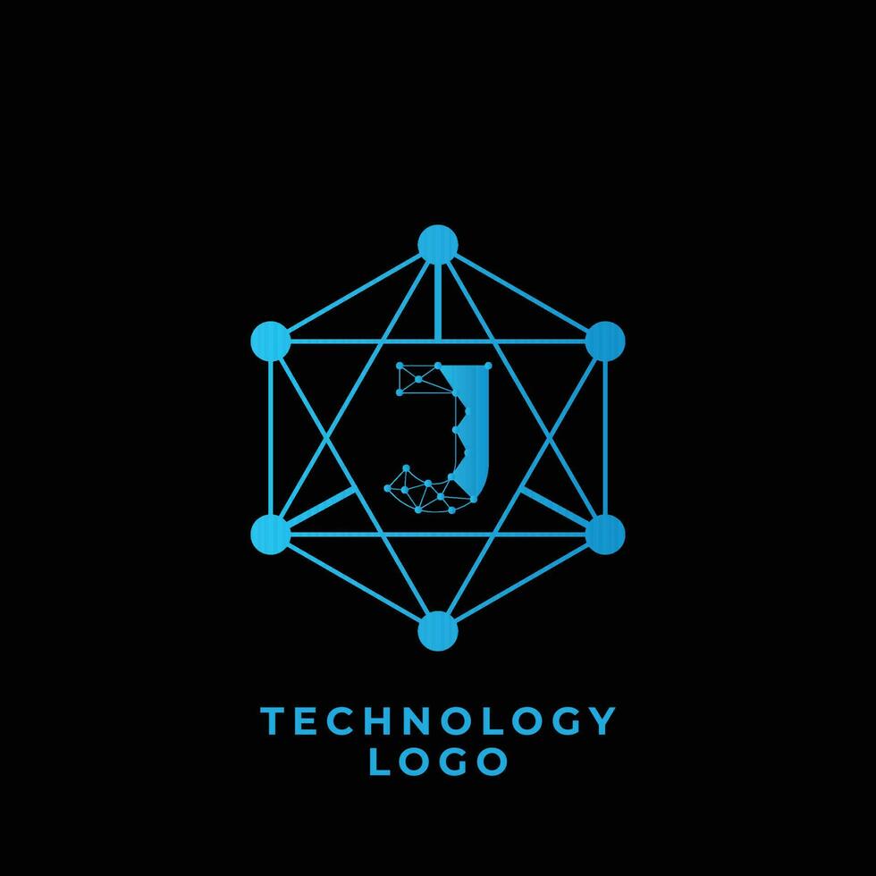 technology j letter logo vector