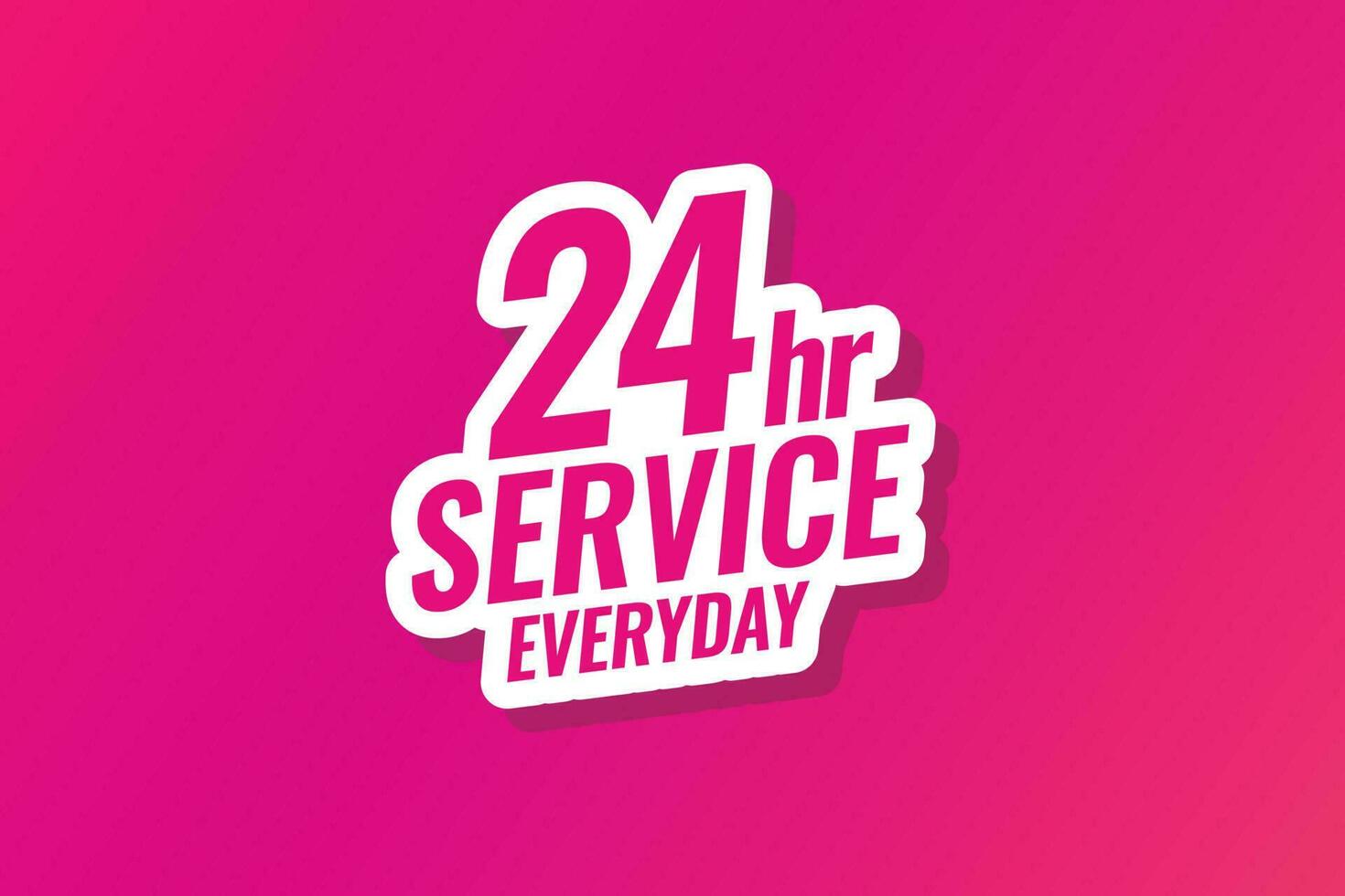Free vector 24 hour everyday service sticker design