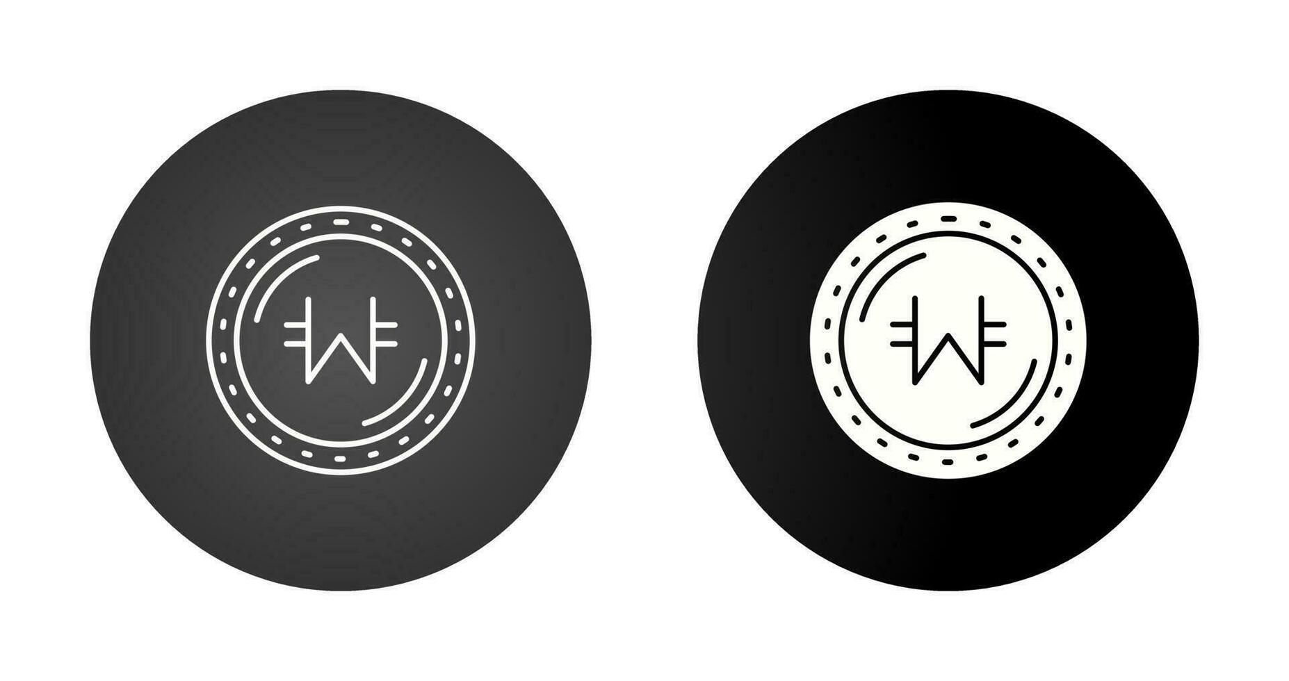 Won Currency Vector Icon