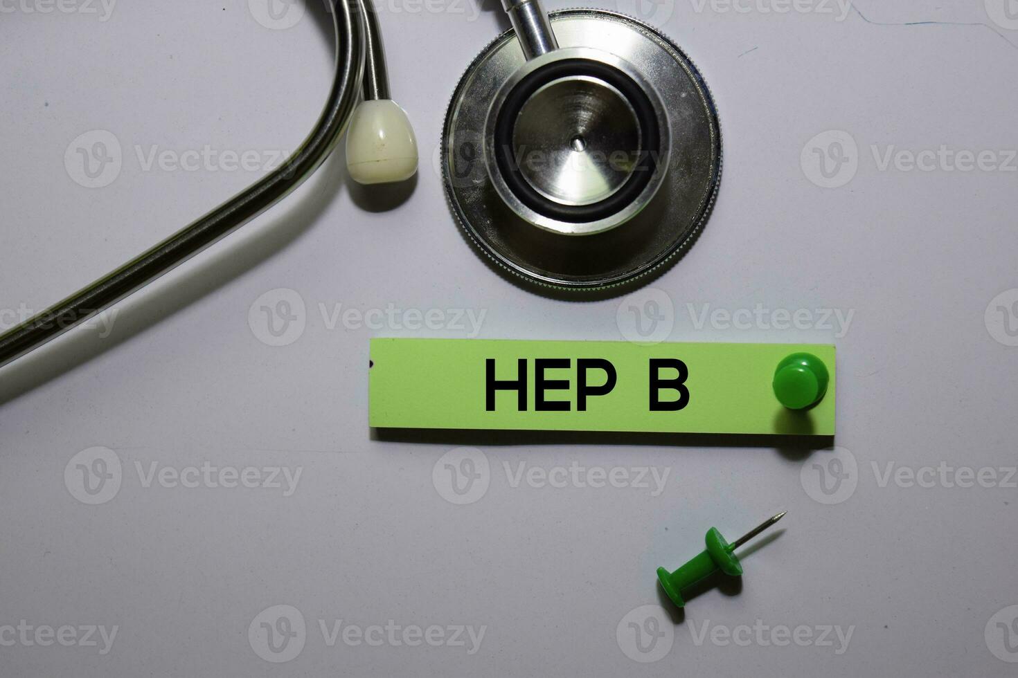 HEP B text on sticky notes isolated on office desk Concept photo