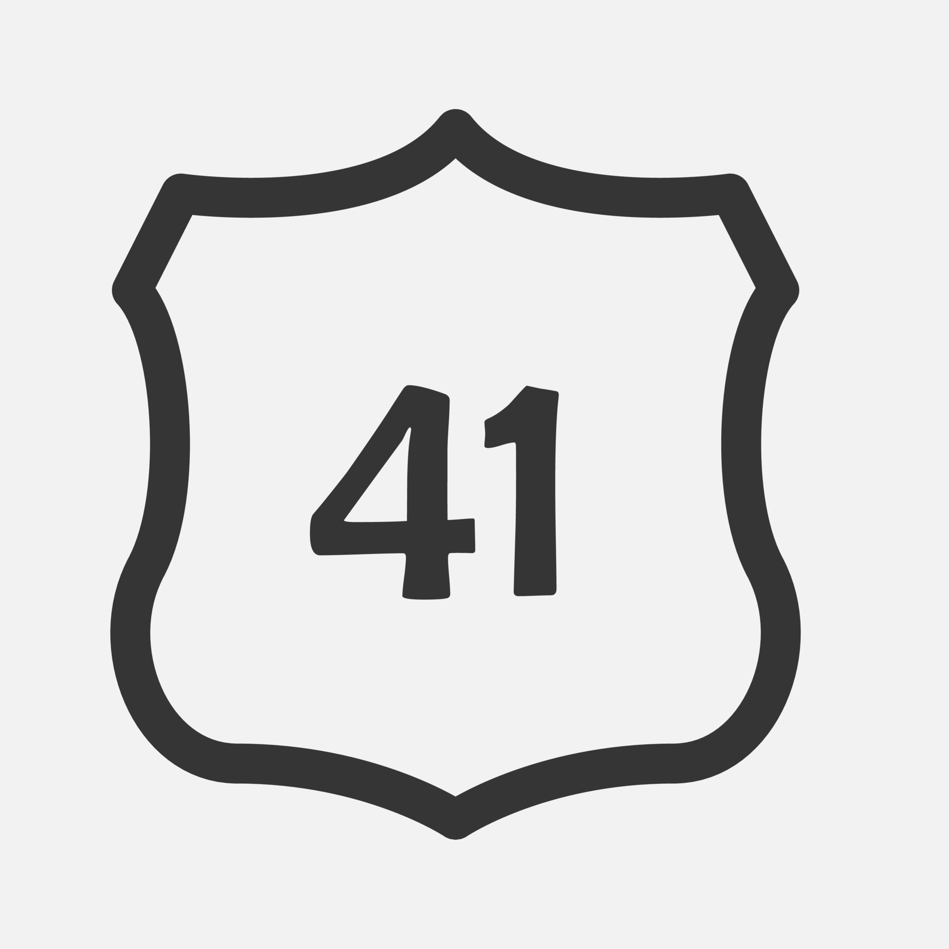 US 41 highway road. Travel information sign. Interstate highway shields