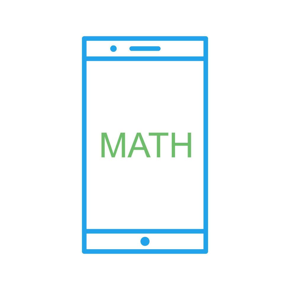 Studying Math on Mobile Vector Icon