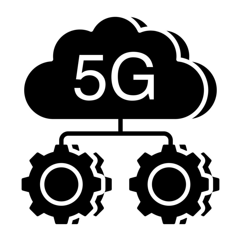 Creative design icon of cloud 5g setting vector