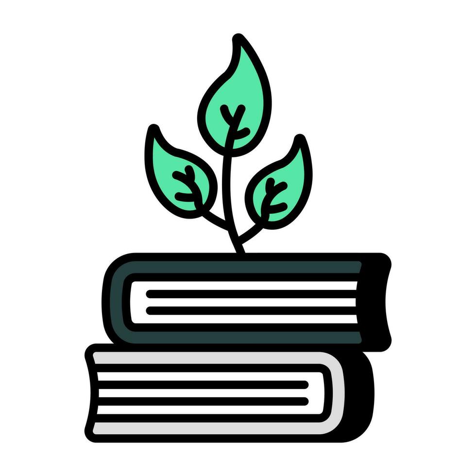 Editable design icon of eco books vector