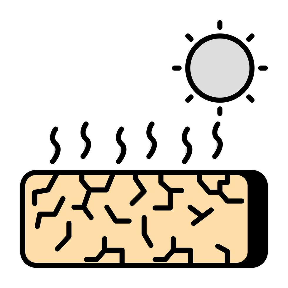 un icono de sequía aislado en blanco antecedentes vector