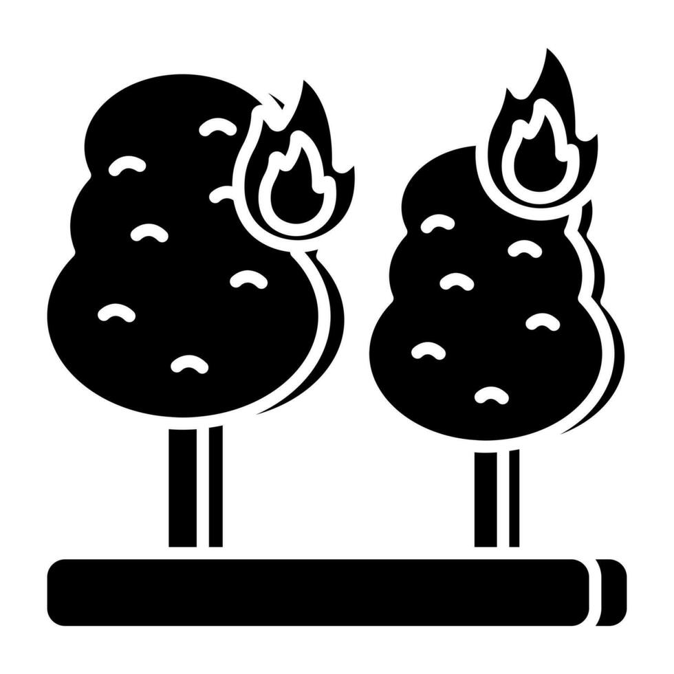 Editable design icon of forest fire vector