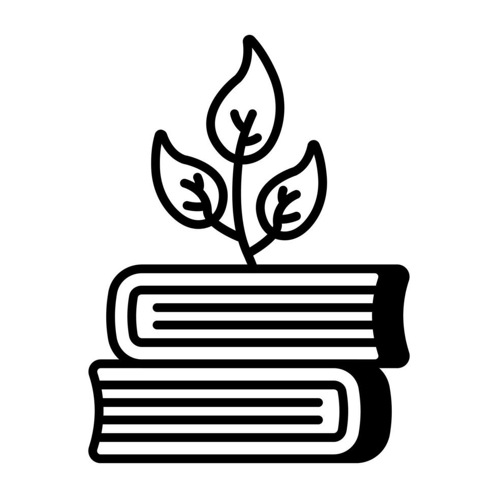 Editable design icon of eco books vector