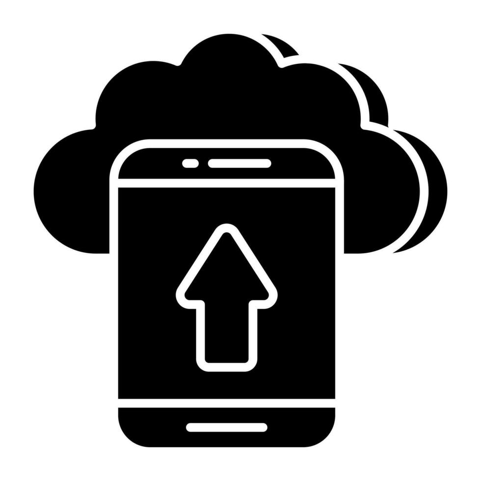 An icon design of cloud phone upload vector
