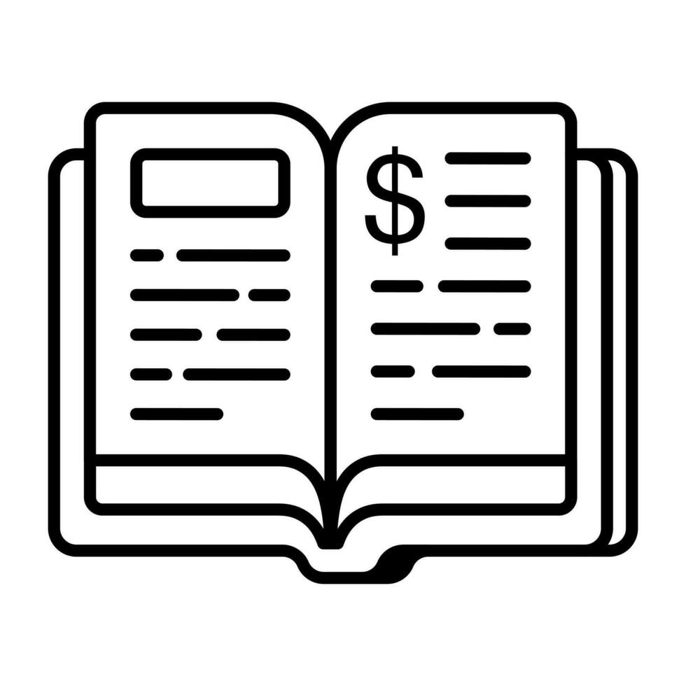 Editable design icon of financial book vector