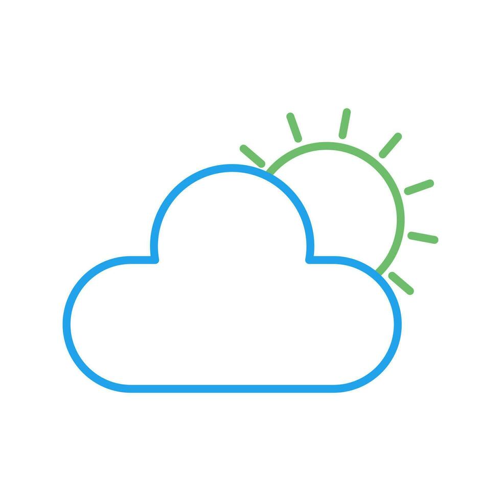 Sun Cloud Vector Icon