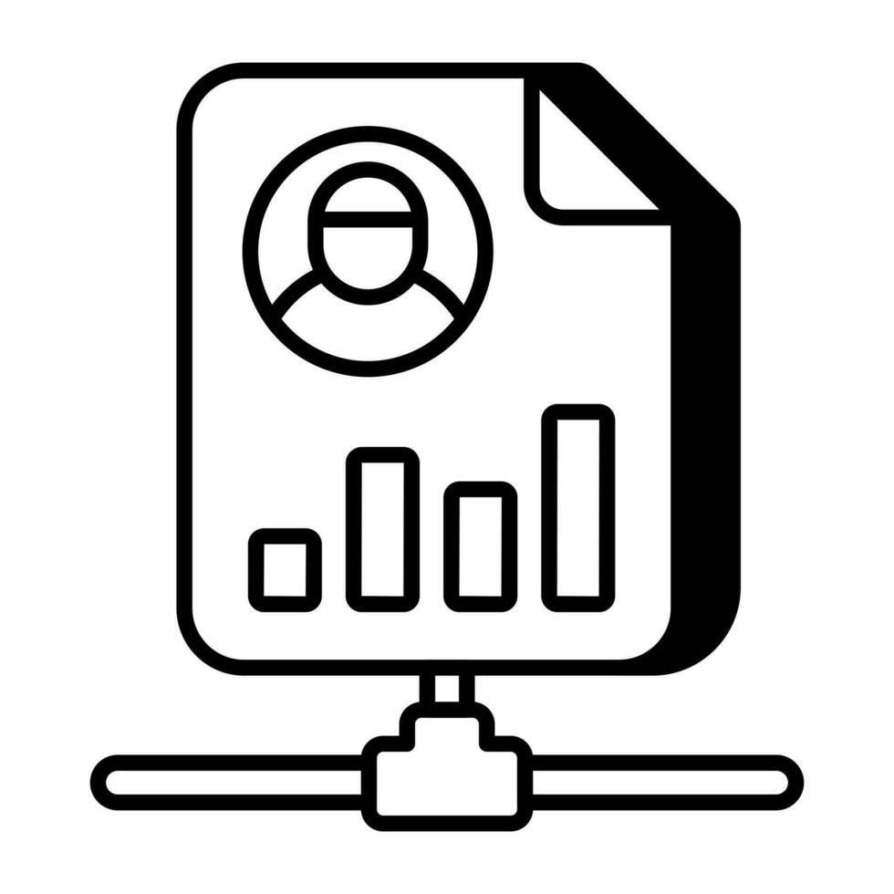 Kpi report icon in linear design isolated on white background vector