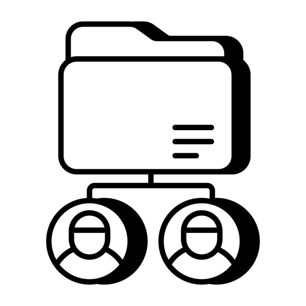 An icon design of folder users vector