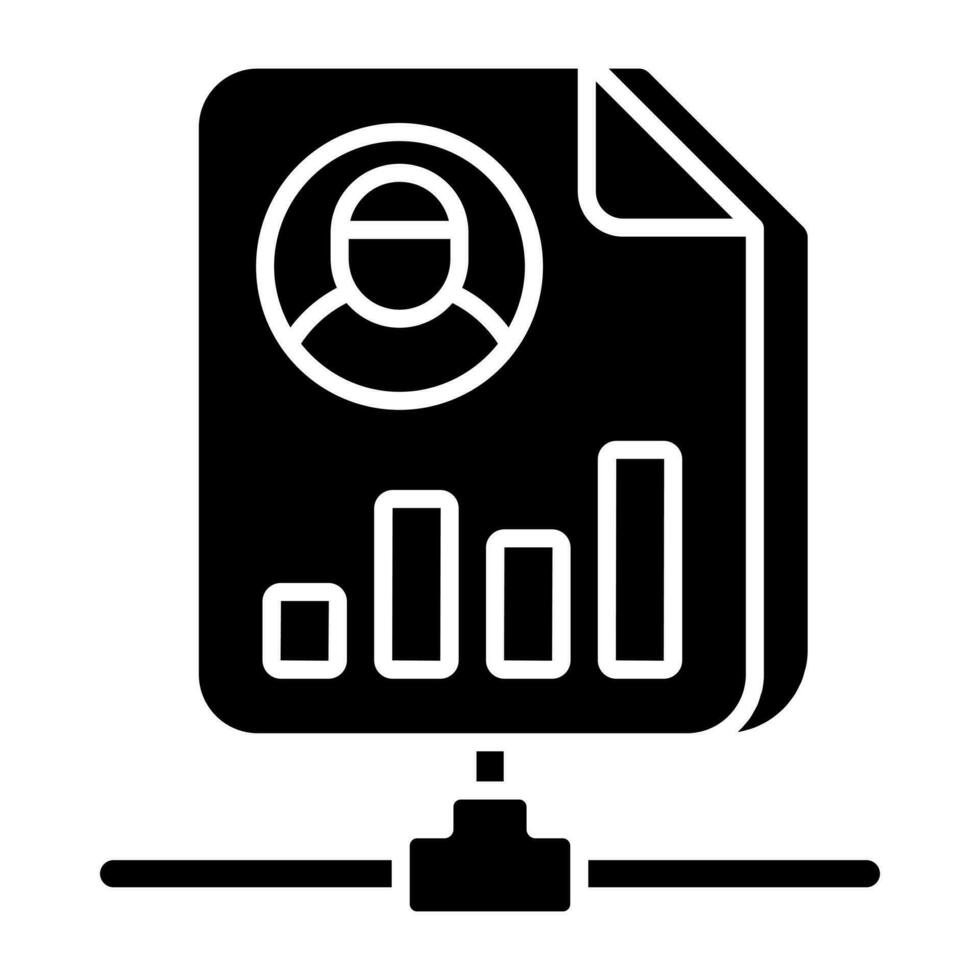 Kpi report icon in solid design isolated on white background vector