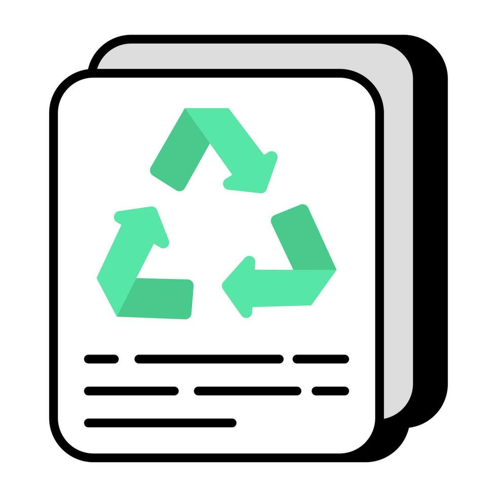 Conceptualizing flat design icon of paper recycling vector