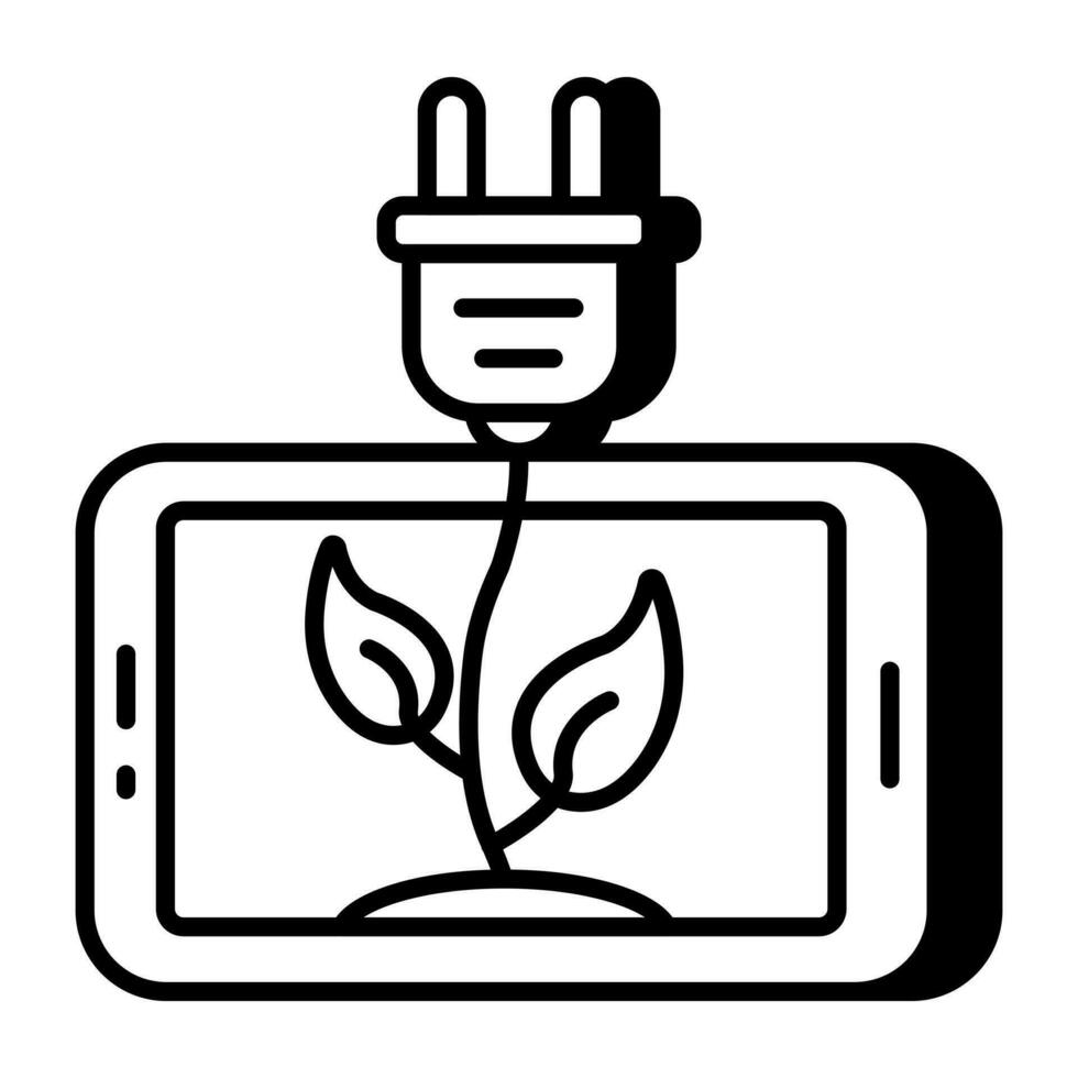 A unique design icon of mobile eco plug vector