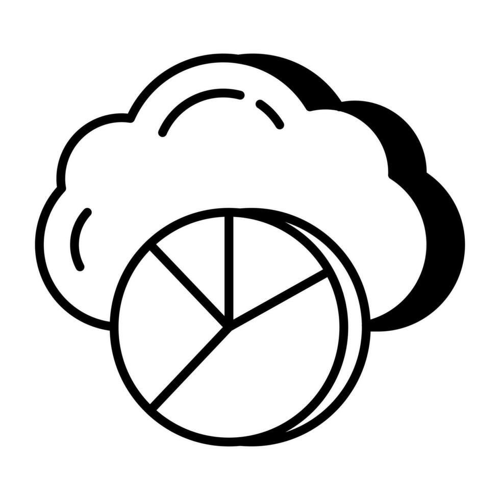 Editable design icon of cloud analytics vector