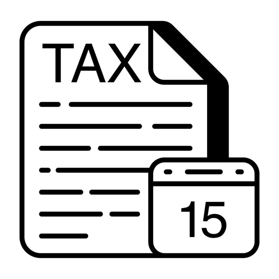 Editable design icon of tax schedule vector