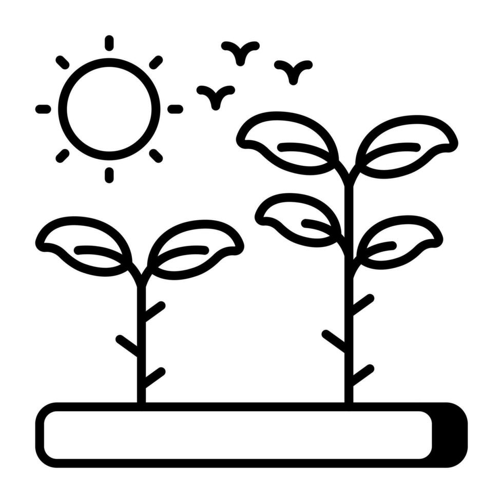 diseño vectorial de planta en crecimiento vector