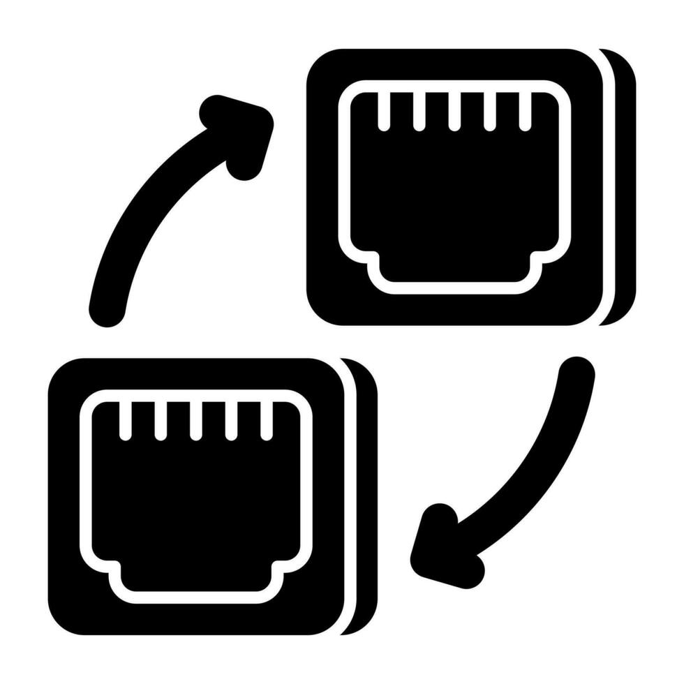 Trendy vector design of ethernet port transfer