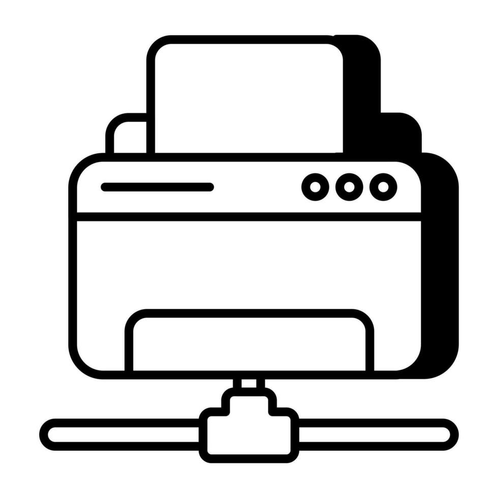 prima descargar icono de red impresora vector