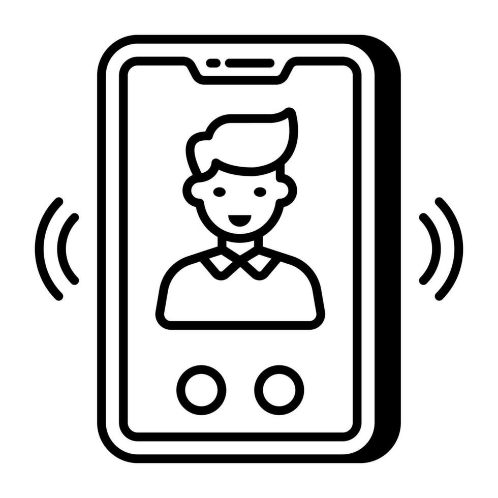 A unique design icon of mobile video call vector