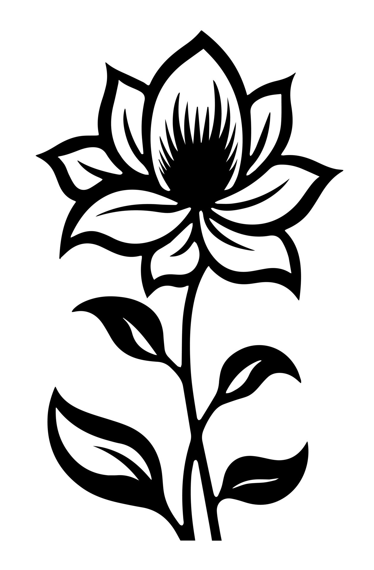 Vector icon of black and white flower 23648354 Vector Art at Vecteezy