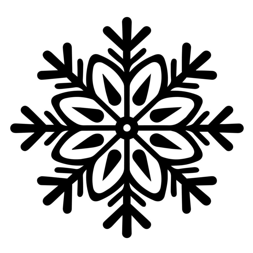 Snowflake vector icon Xmas December decoration